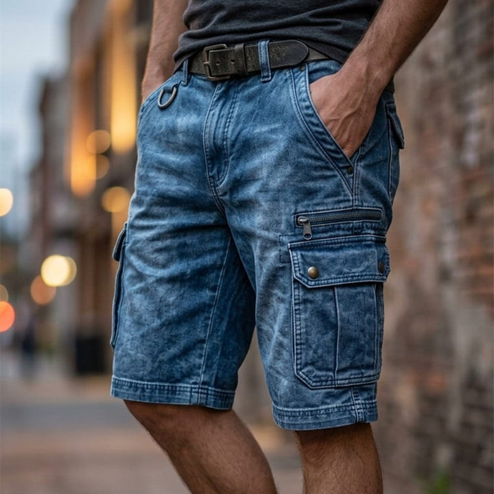 Nico | Denim Cargo Shorts Herren Zeitlos