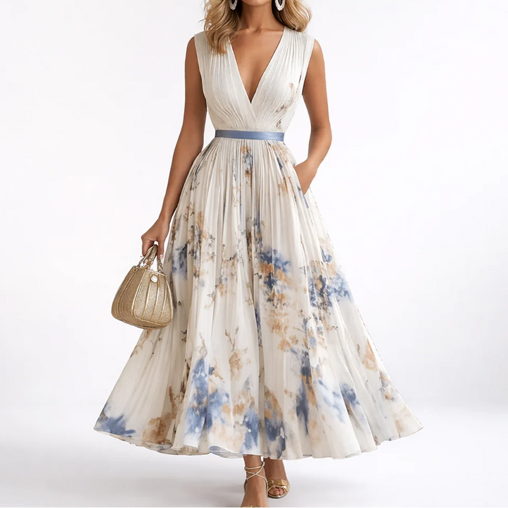 Leona | Stilvolles Maxikleid mit edlen Falten