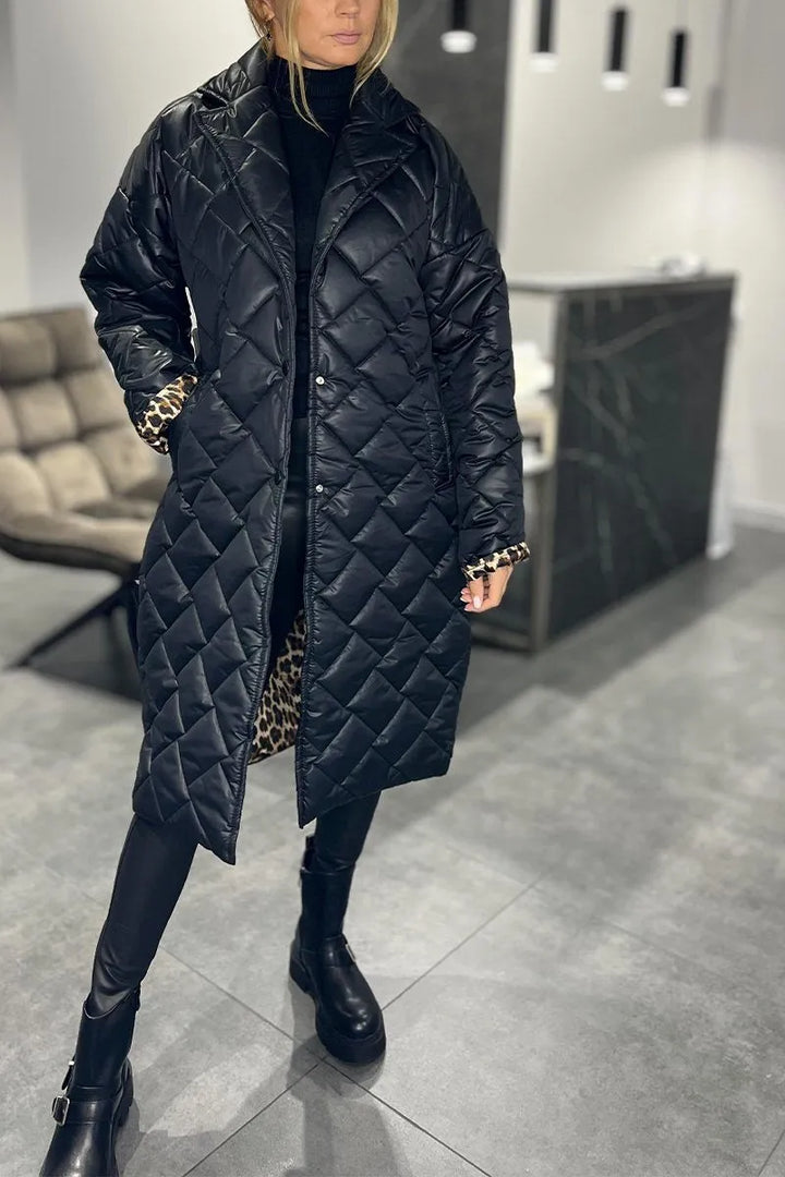 Lina | Stylischer Wendemantel mit weichem Leopardenfutter