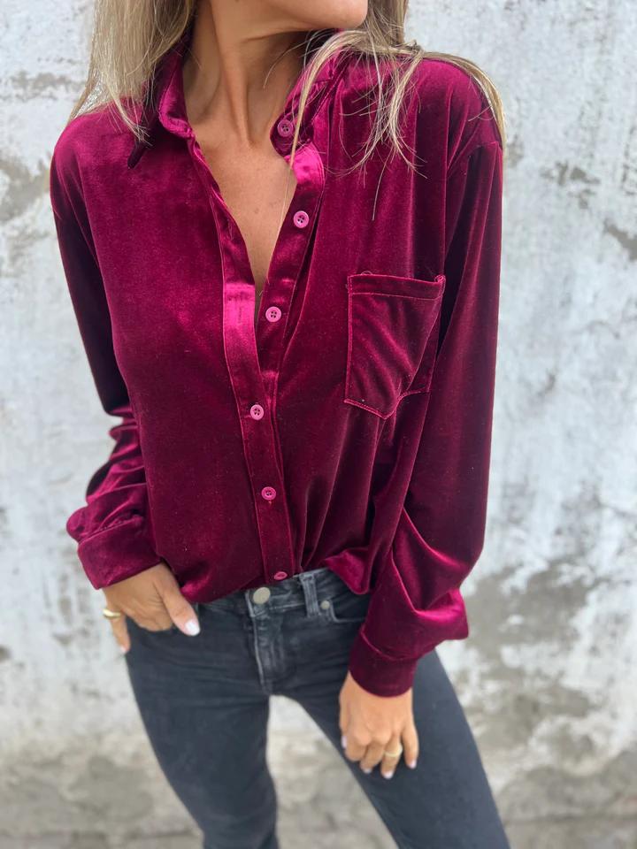 Ella | Samtbluse mit edler Optik für stilvolle Anlässe
