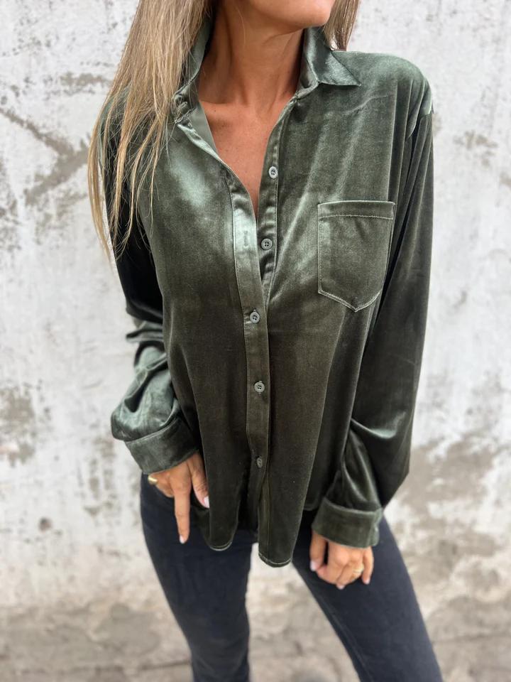 Ella | Samtbluse mit edler Optik für stilvolle Anlässe