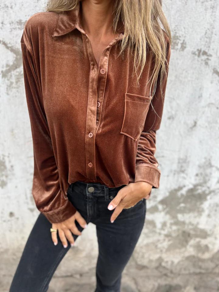 Ella | Samtbluse mit edler Optik für stilvolle Anlässe