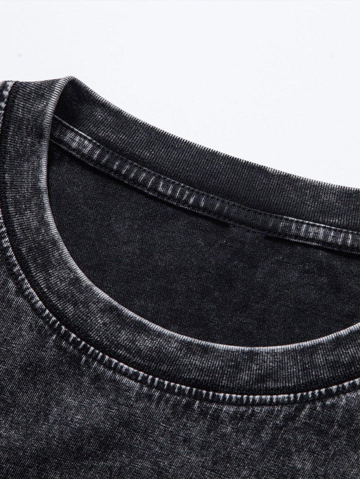 Lewis | Langarmshirt mit gewaschenem Used-Look Finish
