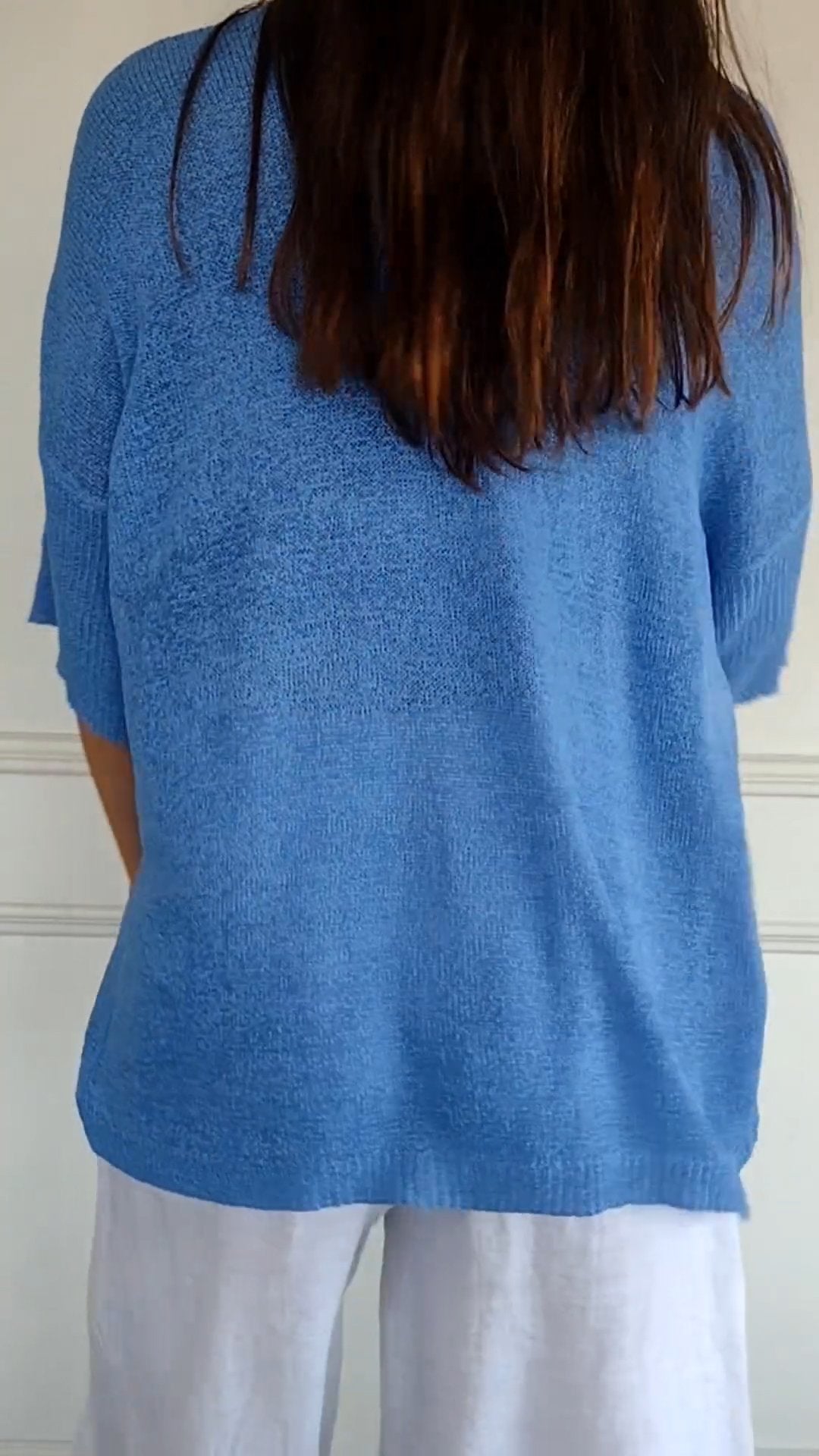 Einfache Eleganz V-Ausschnitt Stricktop für jeden Anlass