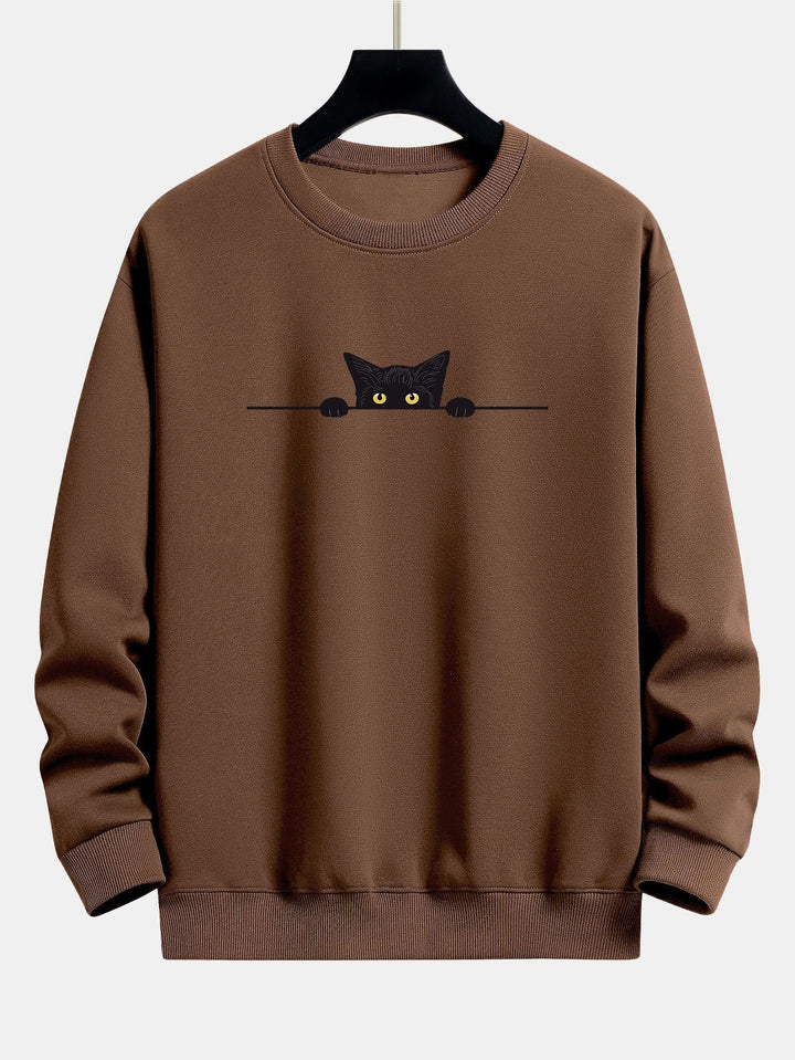 Mimi | Schwarzes Katzensweatshirt in lockerer Passform