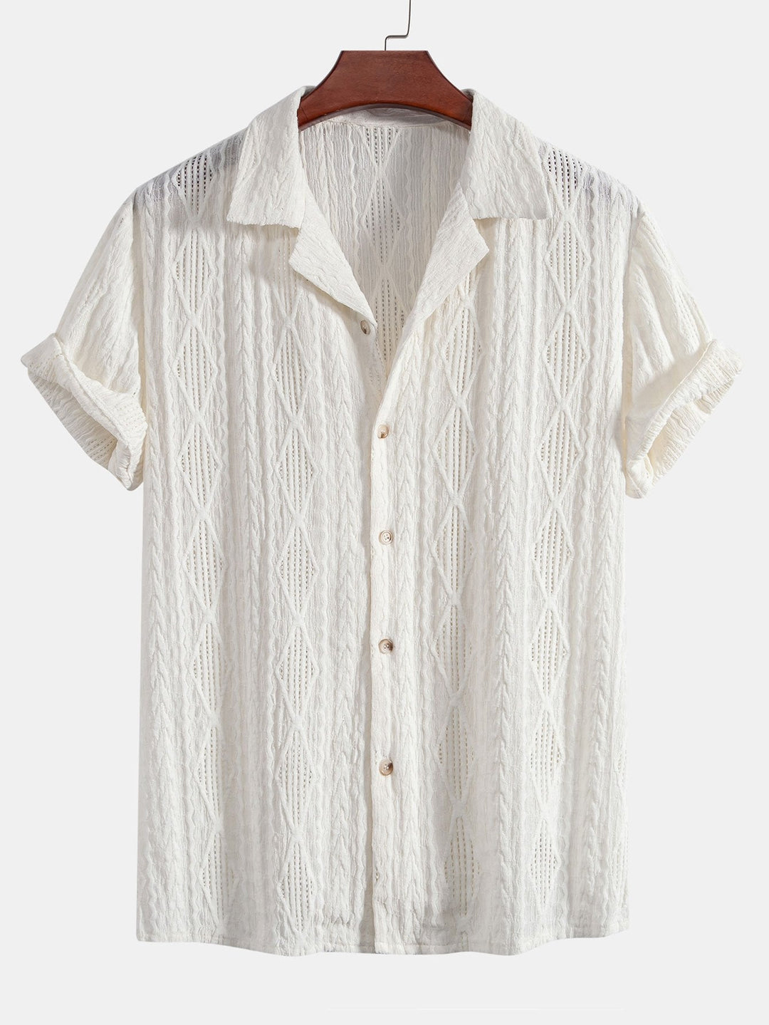 Kubanisches Hemd mit Jacquard-Muster