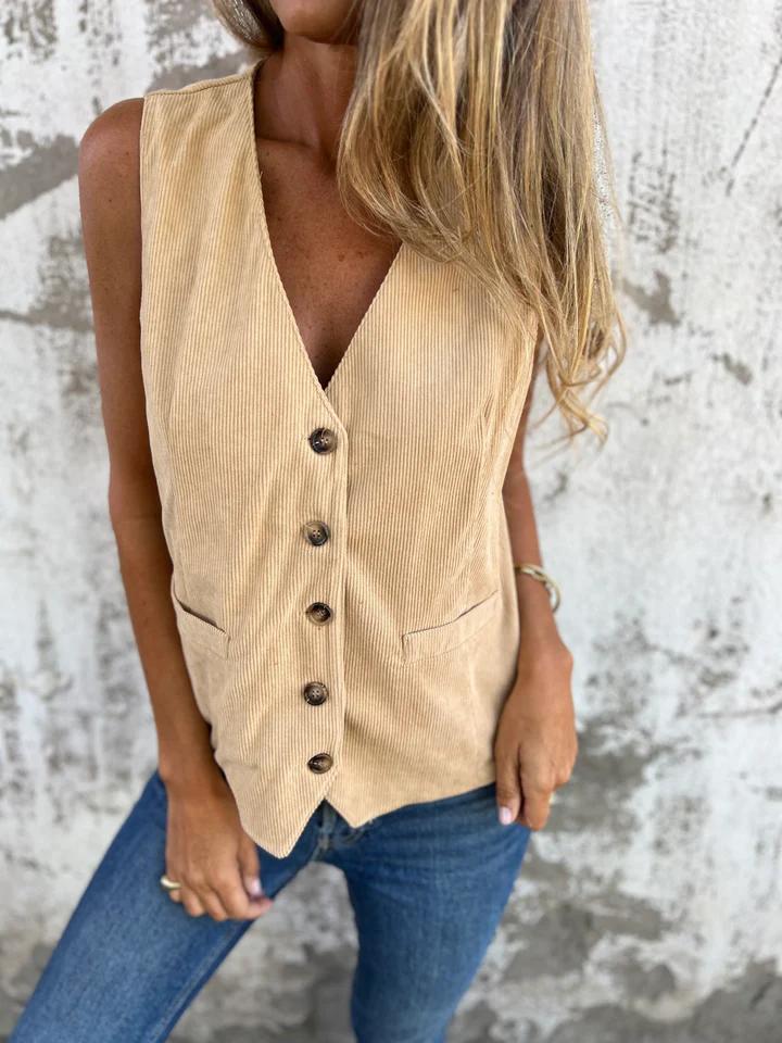 Eva | Beige Blusenweste für stilvolle Outfits