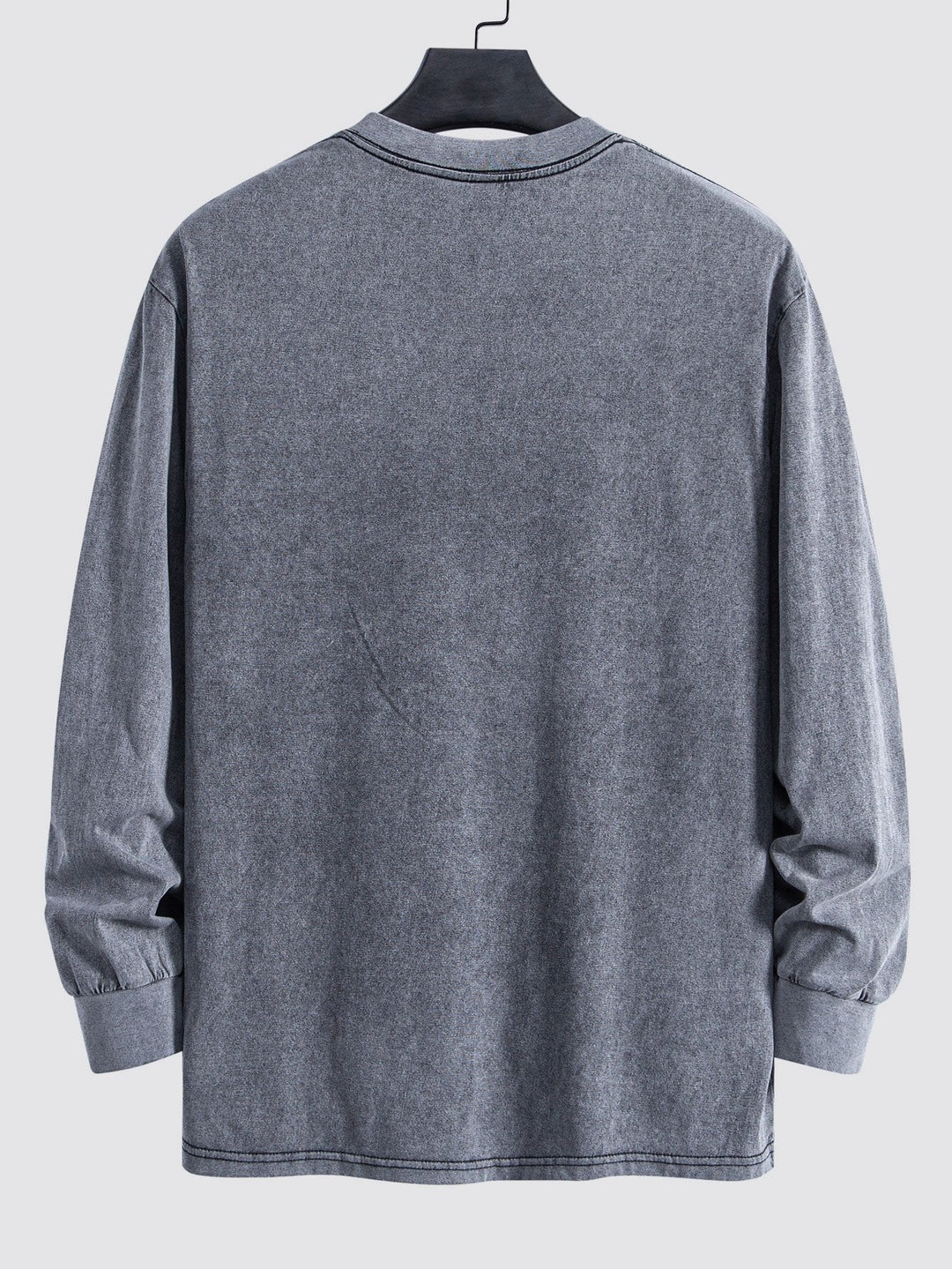 Lewis | Langarmshirt mit gewaschenem Used-Look Finish