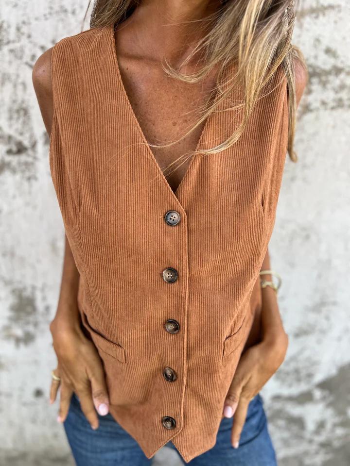Eva | Beige Blusenweste für stilvolle Outfits