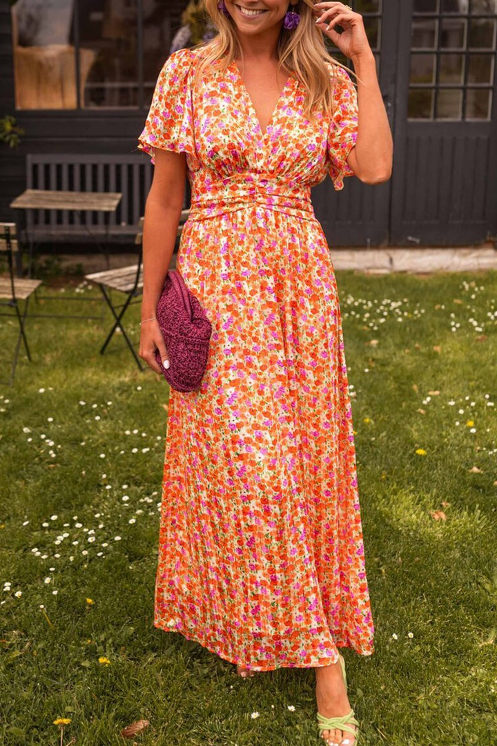 Sandra | V-Ausschnitt Kleid mit langer Silhouette