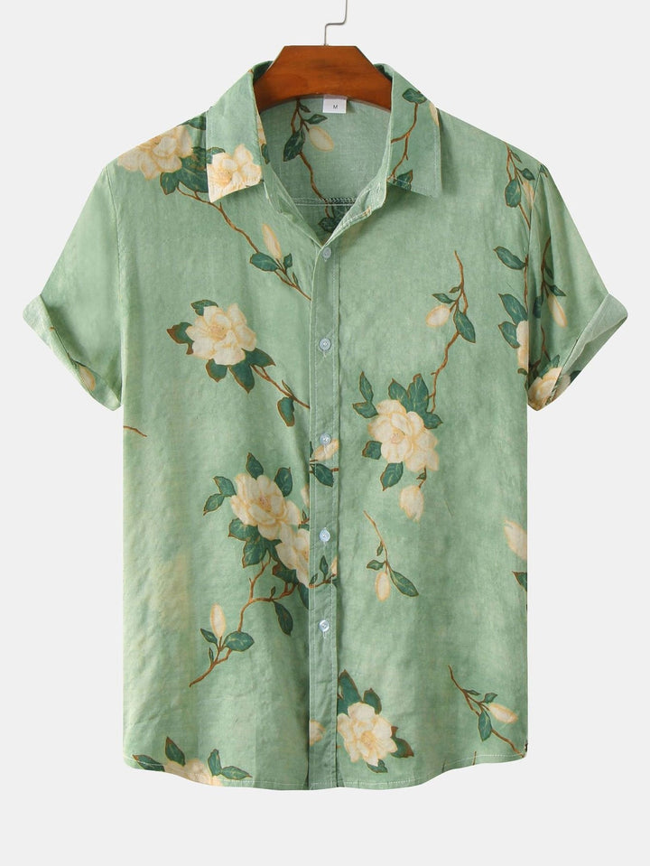 Hemd mit Blumenprint und Knopfleiste Damen