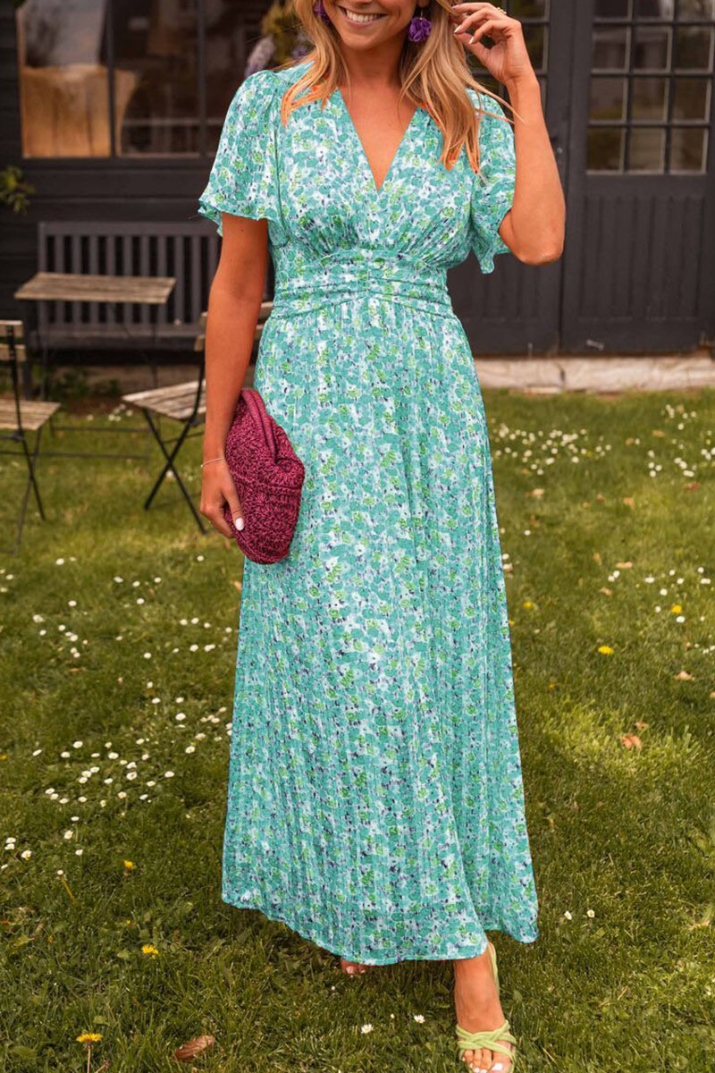 Sandra | V-Ausschnitt Kleid mit langer Silhouette