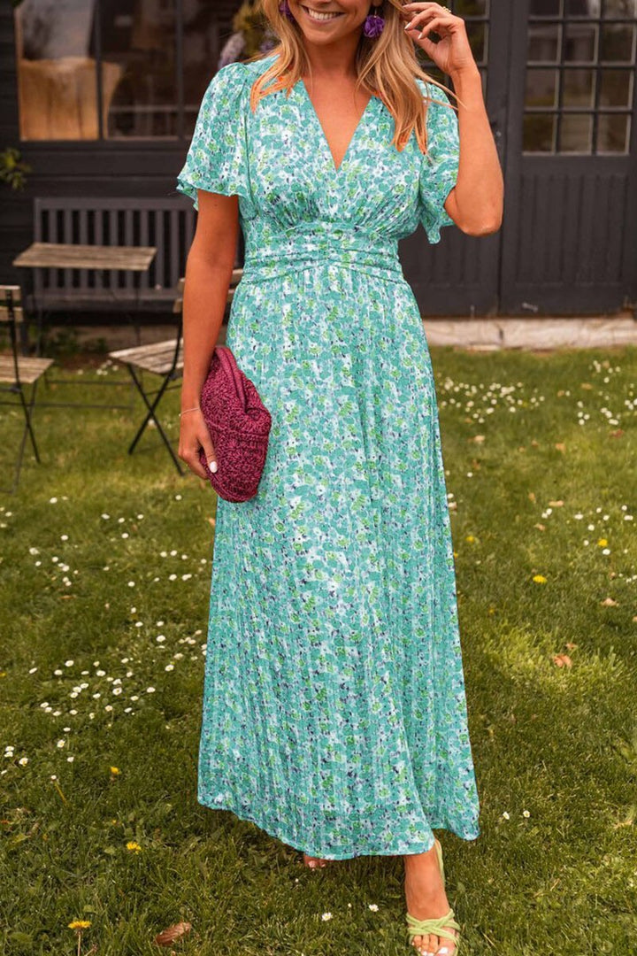 Sandra | V-Ausschnitt Kleid mit langer Silhouette