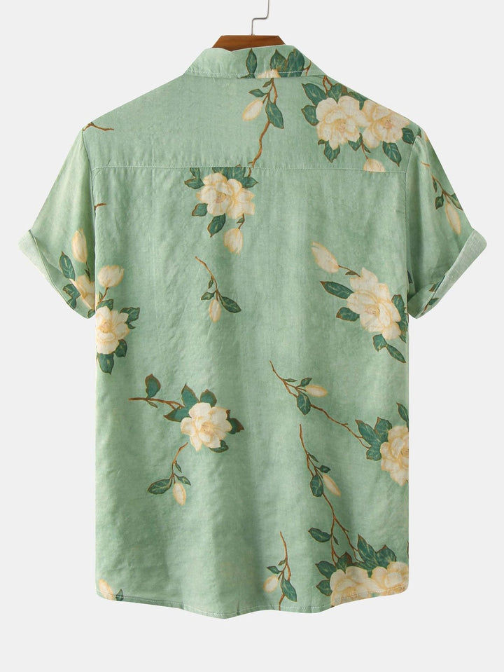 Hemd mit Blumenprint und Knopfleiste Damen
