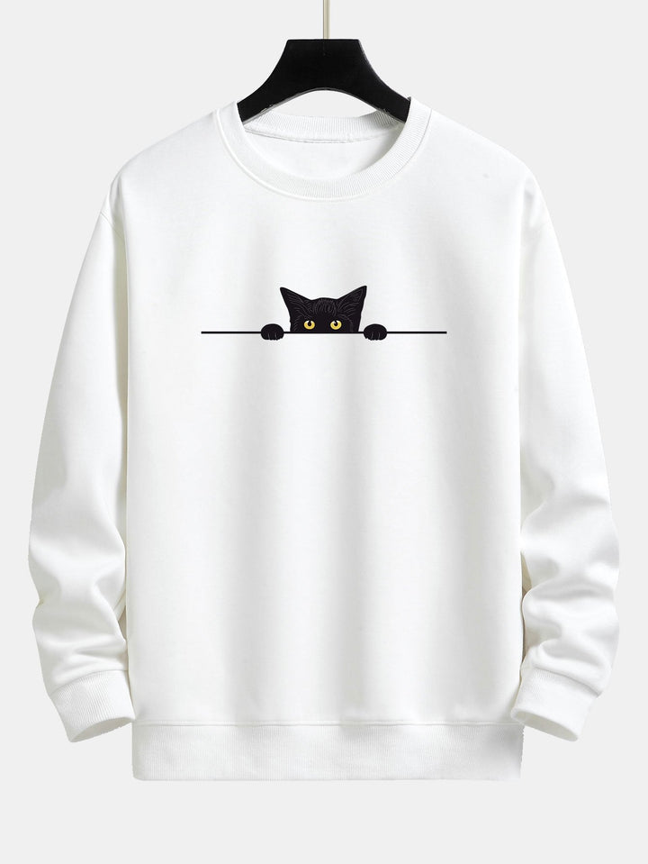 Mimi | Schwarzes Katzensweatshirt in lockerer Passform