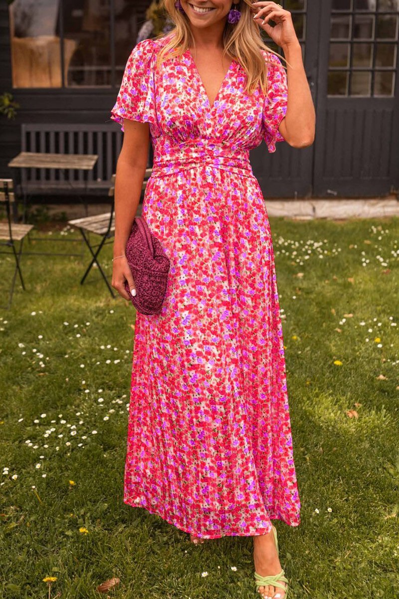 Sandra | V-Ausschnitt Kleid mit langer Silhouette