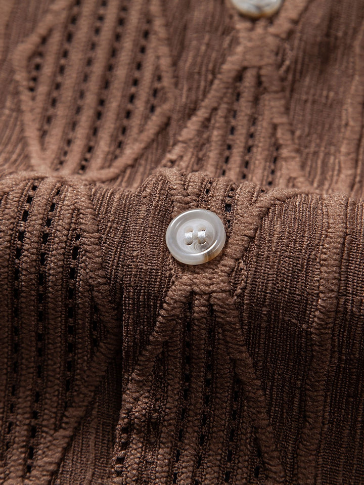 Kubanisches Hemd mit Jacquard-Muster