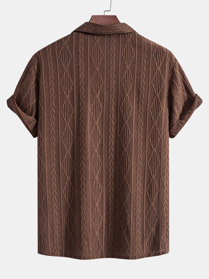 Kubanisches Hemd mit Jacquard-Muster