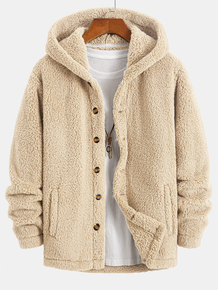 Leon | Warme Teddy-Fleecejacke mit Kapuze für Herren