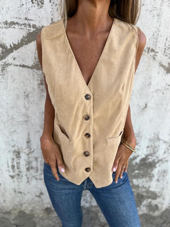 Eva | Beige Blusenweste für stilvolle Outfits