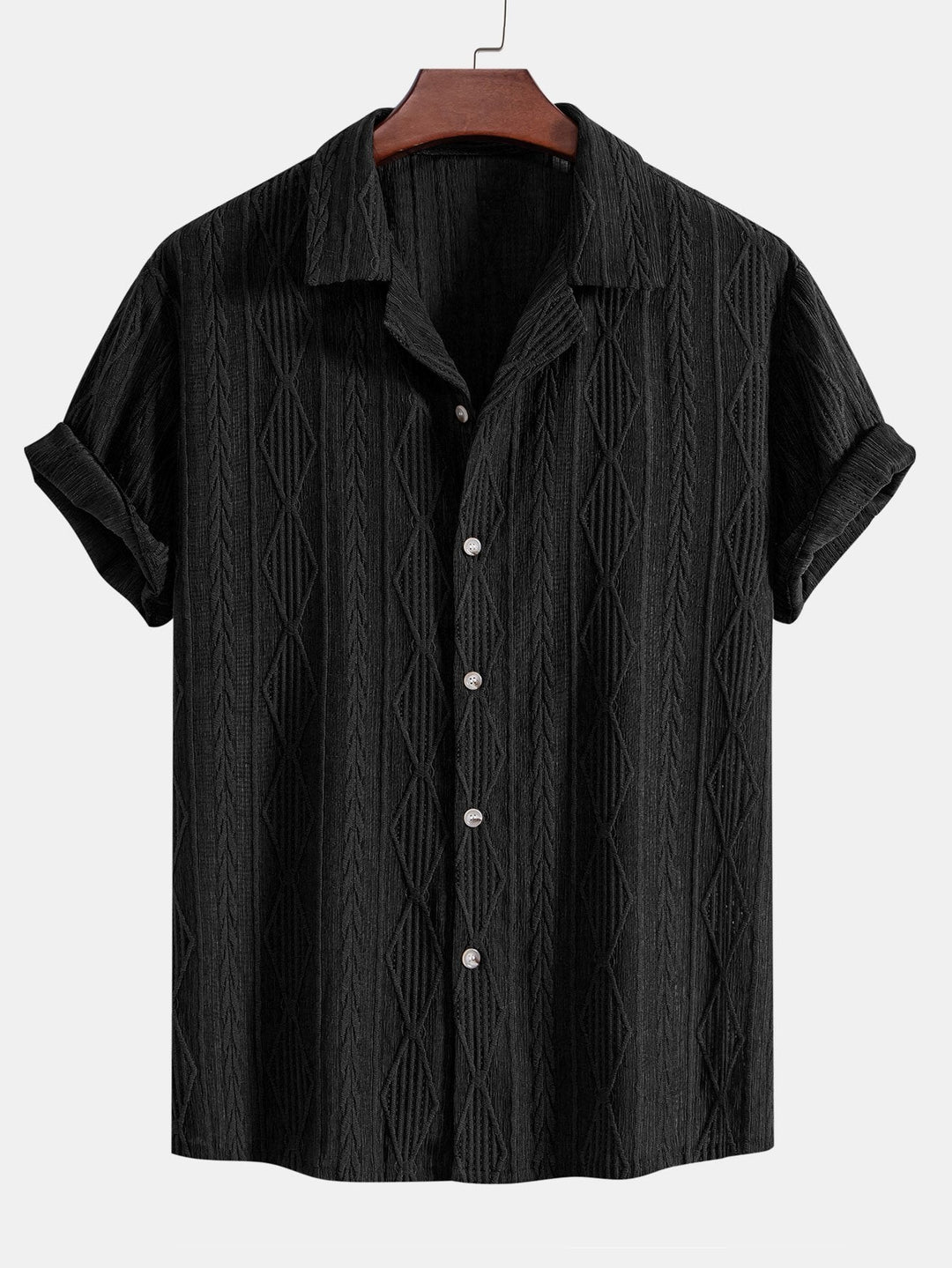 Kubanisches Hemd mit Jacquard-Muster