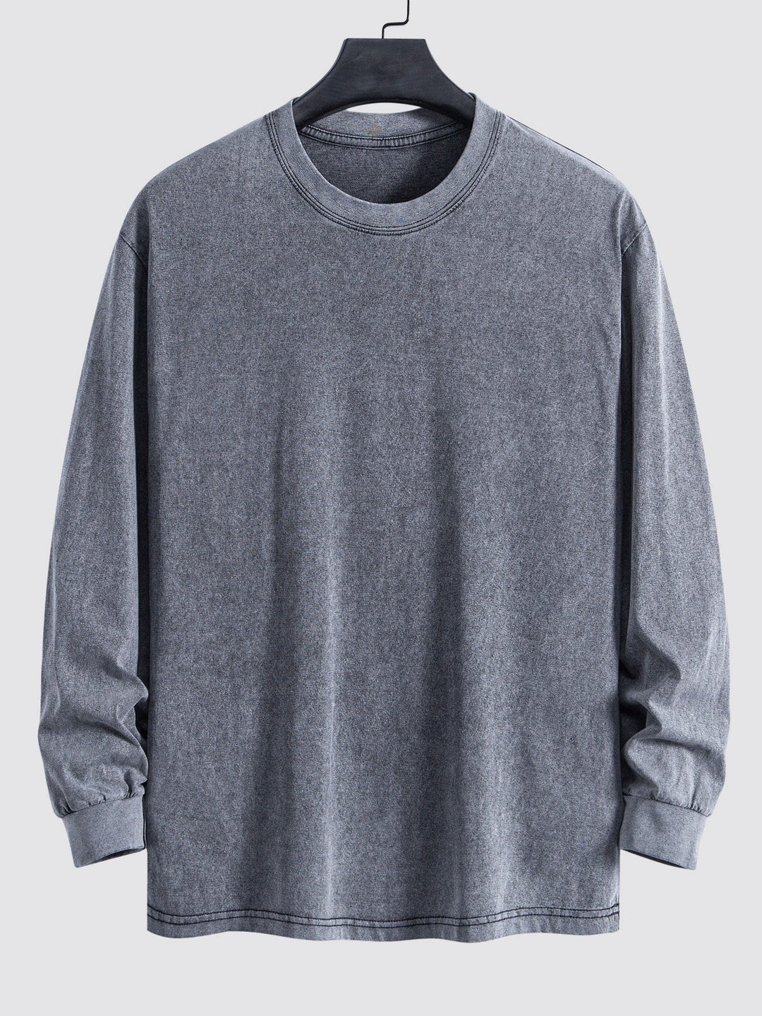 Lewis | Langarmshirt mit gewaschenem Used-Look Finish
