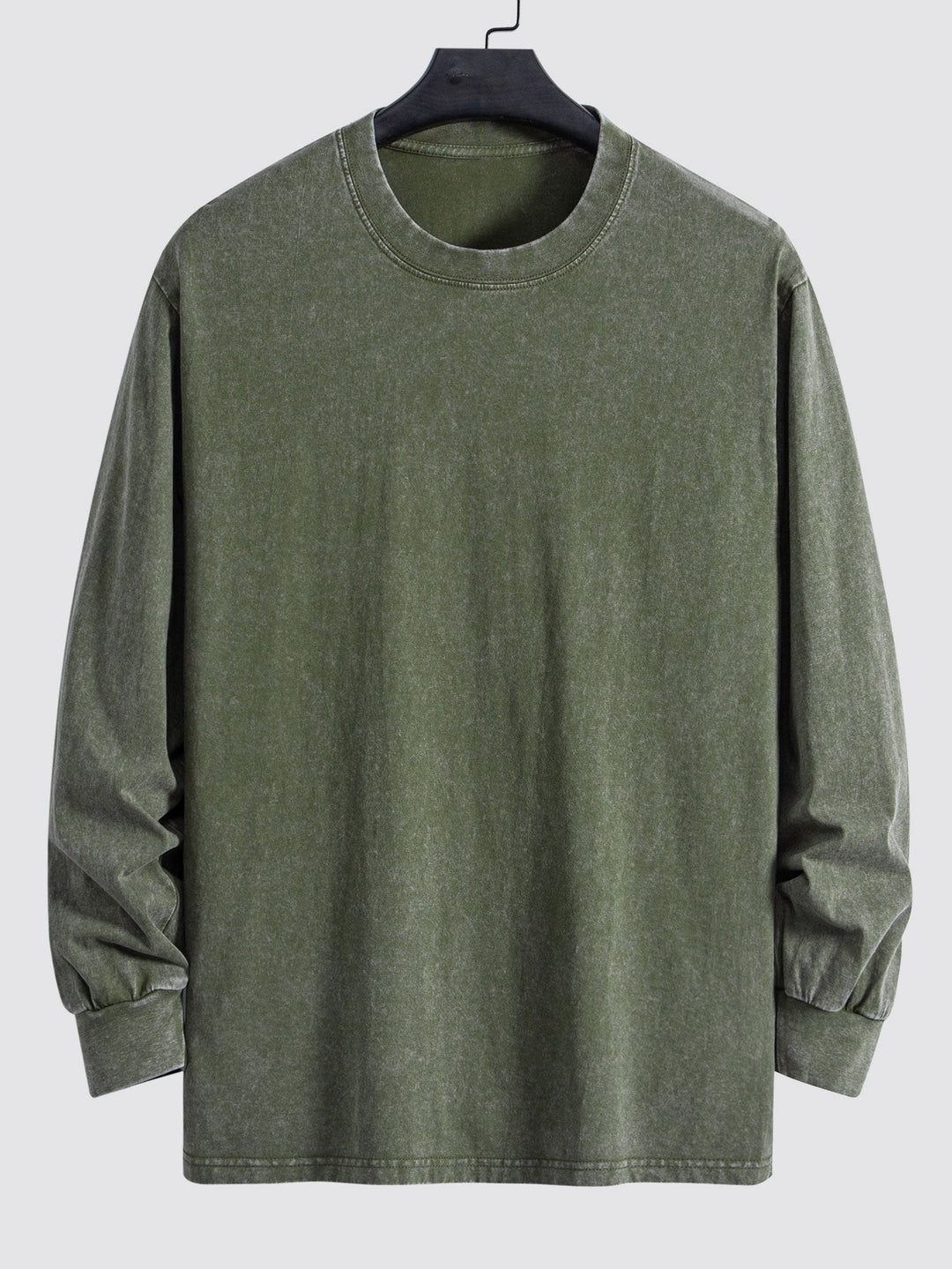 Lewis | Langarmshirt mit gewaschenem Used-Look Finish