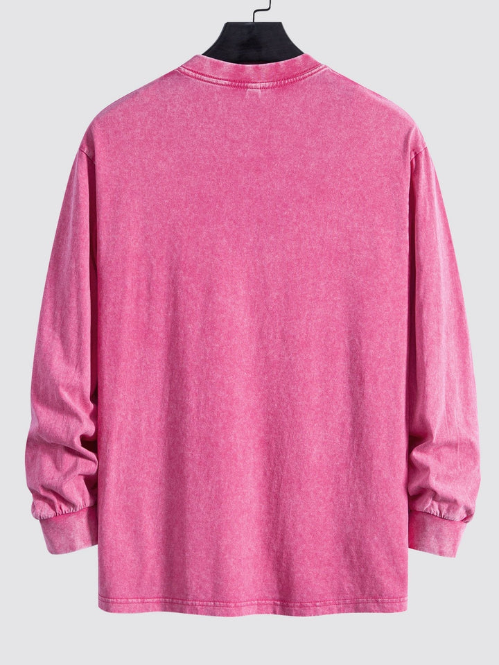 Lewis | Langarmshirt mit gewaschenem Used-Look Finish