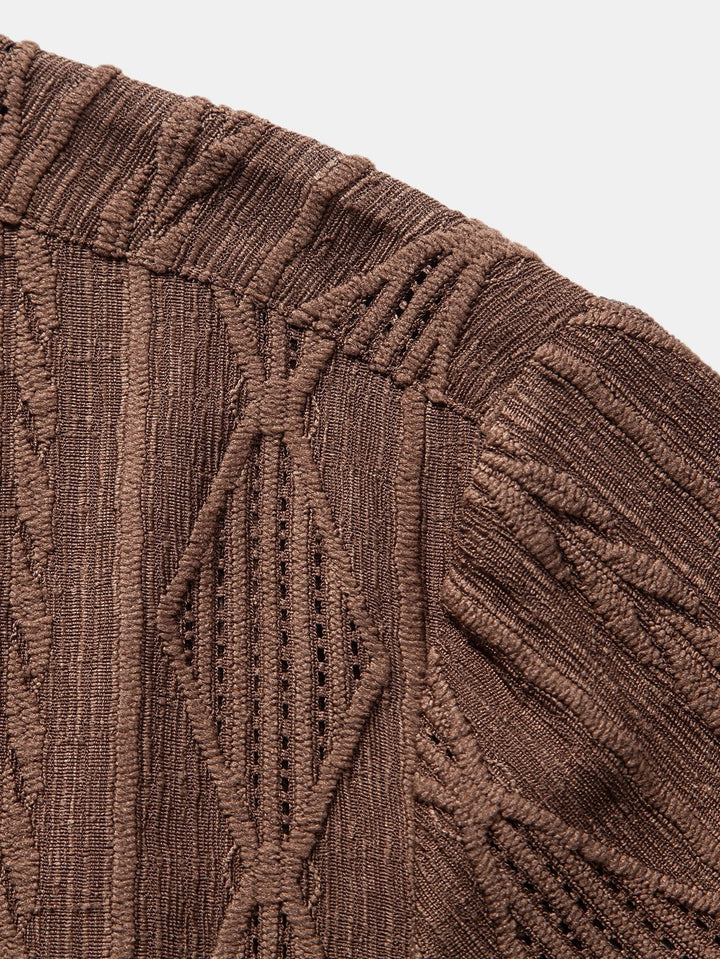 Kubanisches Hemd mit Jacquard-Muster