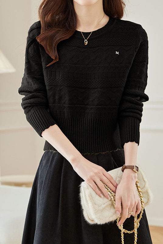 Layering-Strick-Top mit tiefem Ausschnitt