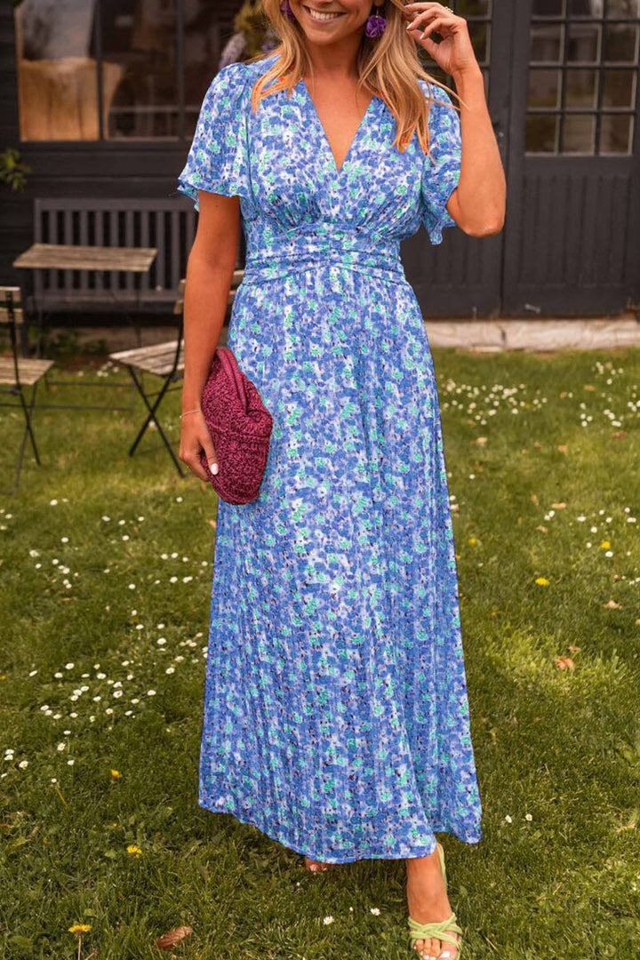 Sandra | V-Ausschnitt Kleid mit langer Silhouette