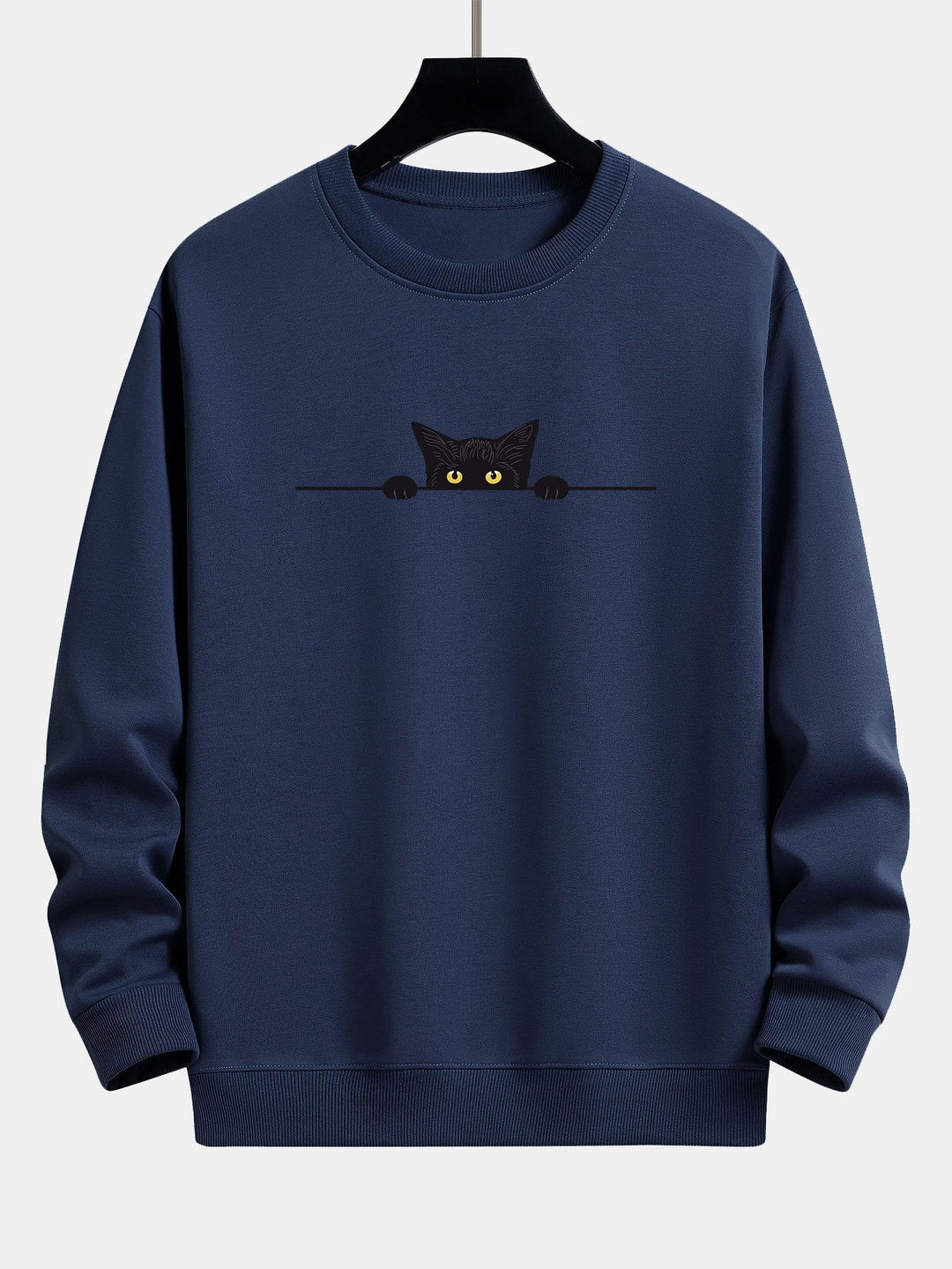 Mimi | Schwarzes Katzensweatshirt in lockerer Passform