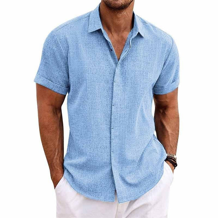 ChicShirt |  Herren Leinenhemd in Unifarben