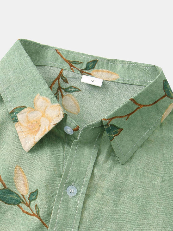 Hemd mit Blumenprint und Knopfleiste Damen