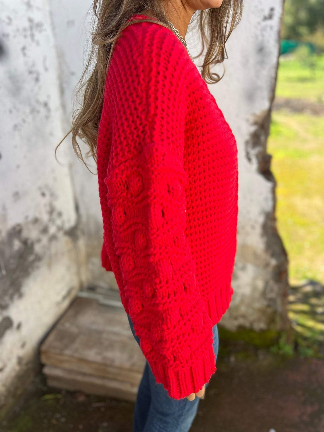 Jeni | Strickjacke mit V-Ausschnitt & langen Ärmeln