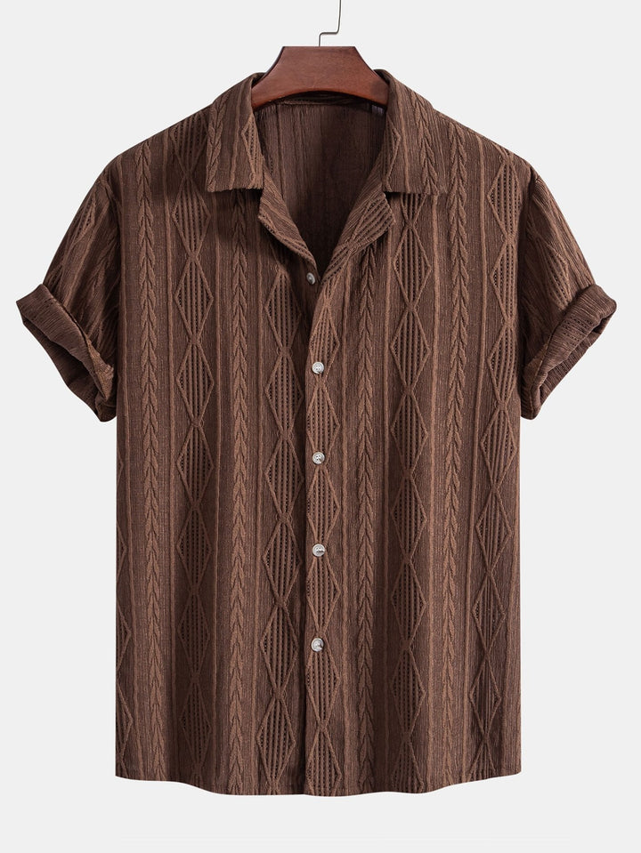 Kubanisches Hemd mit Jacquard-Muster