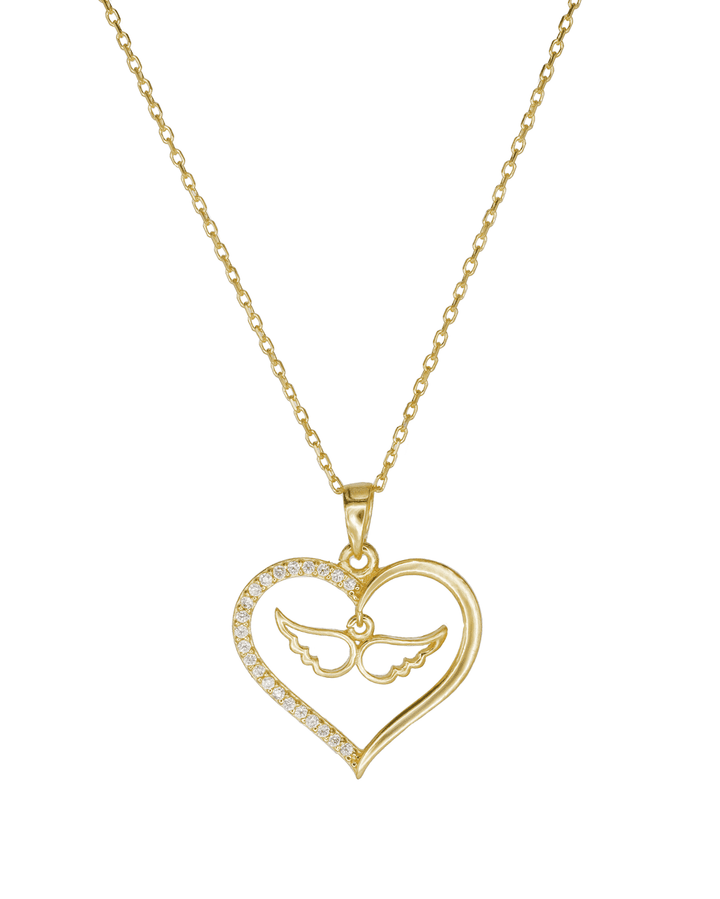 Livia | Elegante Damenkette Herz & Engel Motiv