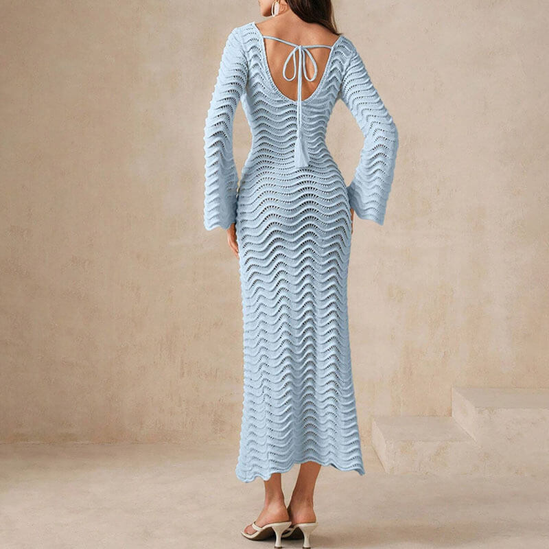 Kira | Strickkleid Damen stilvoll mit ausgestellten Ärmeln