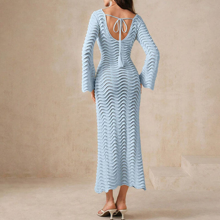 Kira | Strickkleid Damen stilvoll mit ausgestellten Ärmeln