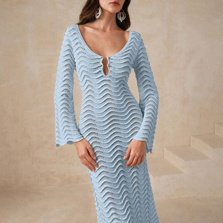 Kira | Strickkleid Damen stilvoll mit ausgestellten Ärmeln