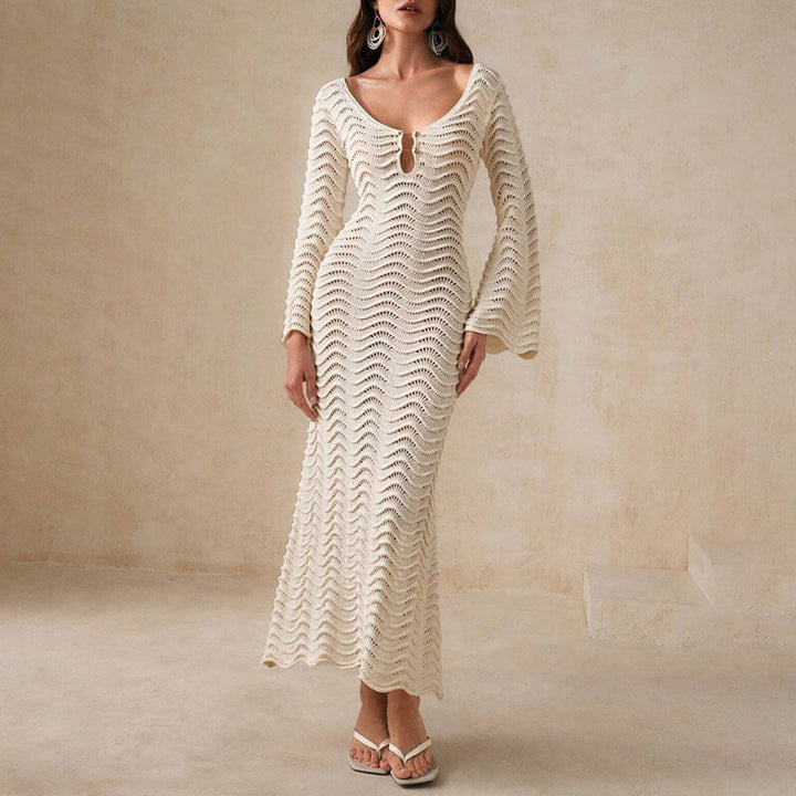 Kira | Strickkleid Damen stilvoll mit ausgestellten Ärmeln