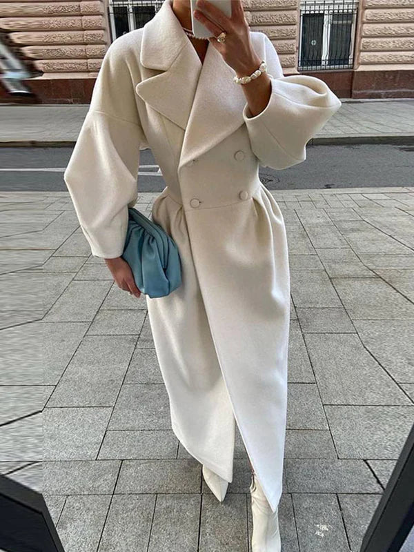 Marie | Lange Herbstjacke mit Kapuze und Taschen