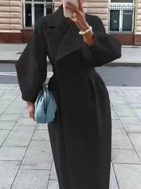 Marie | Lange Herbstjacke mit Kapuze und Taschen