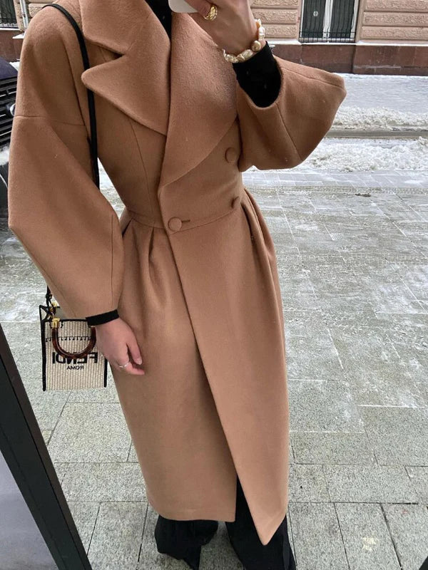 Marie | Lange Herbstjacke mit Kapuze und Taschen