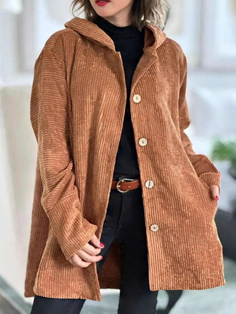 Mira | Lässige Damen-Cordjacke mit Kapuze