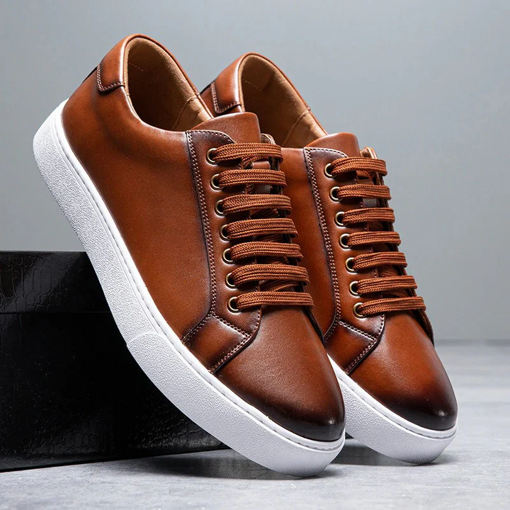 Simon | Hochwertige Herren Leder Sneakers Look
