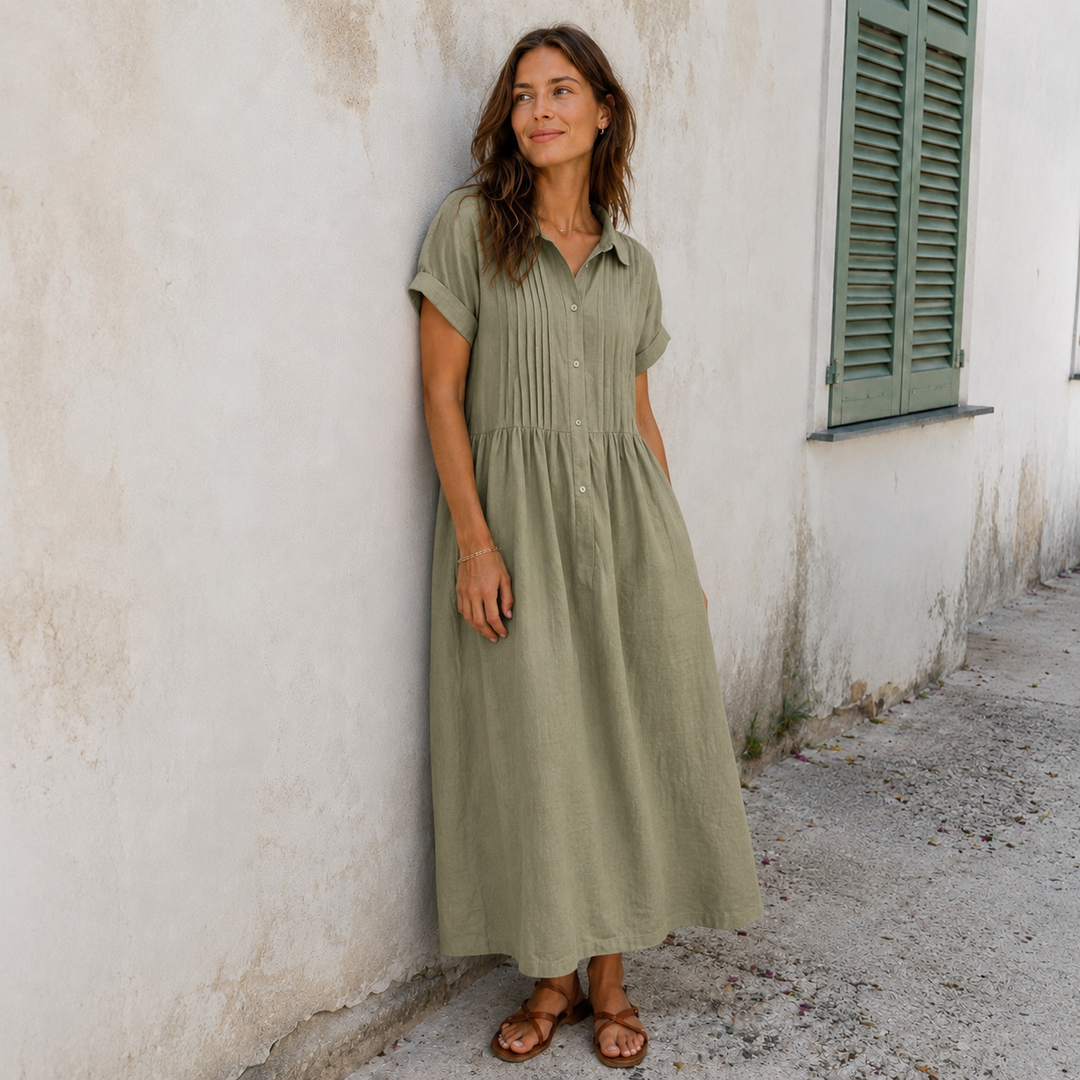 Mila | Zeitloses Sommer Hemdkleid Damen Chic