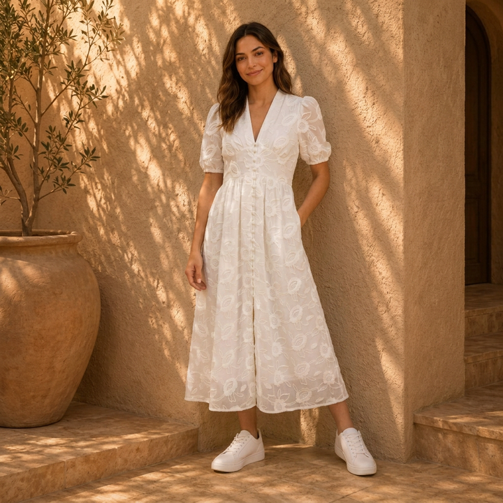 Greta | Elegantes Mykonos Kleid Damen Stil