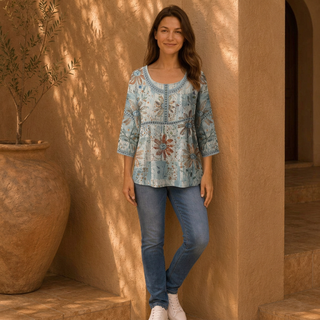 Zoe | Stilvolles Floral Top Damen Trend