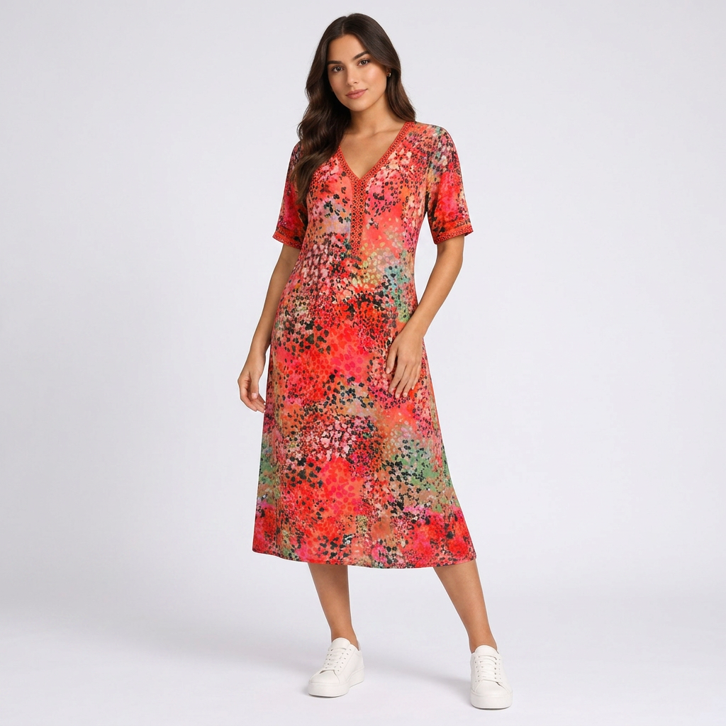 Lina | Lebendiges Midikleid mit modernem Stil